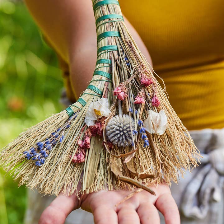 Venus Moon - Wholesale Sculpture - Adorned Floral Whisk Brooms (Assorted Colors)2