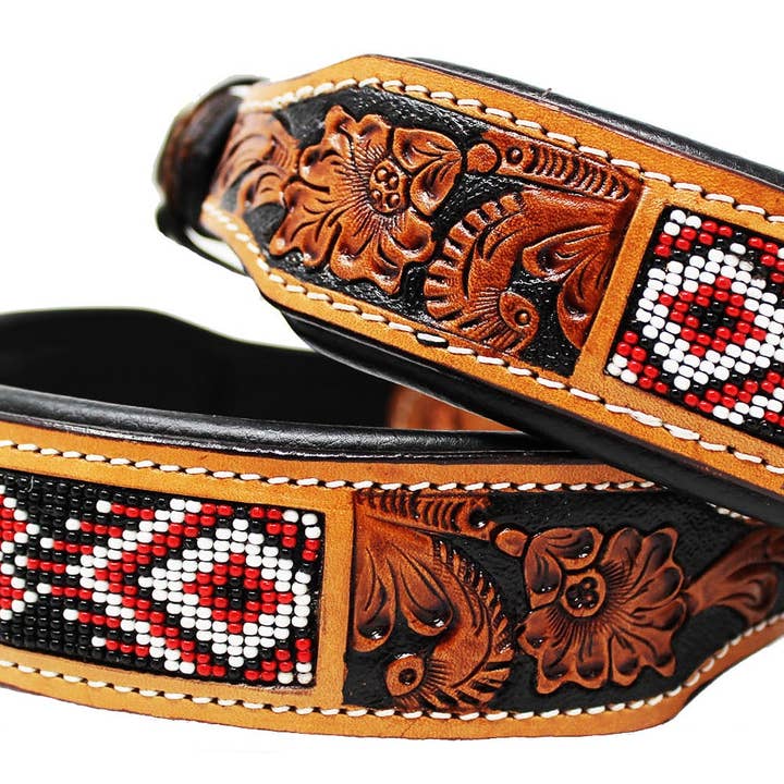 Dog Puppy Collar Genuine Cow Leather Padded Canine 60150 for wholesale by Challenger