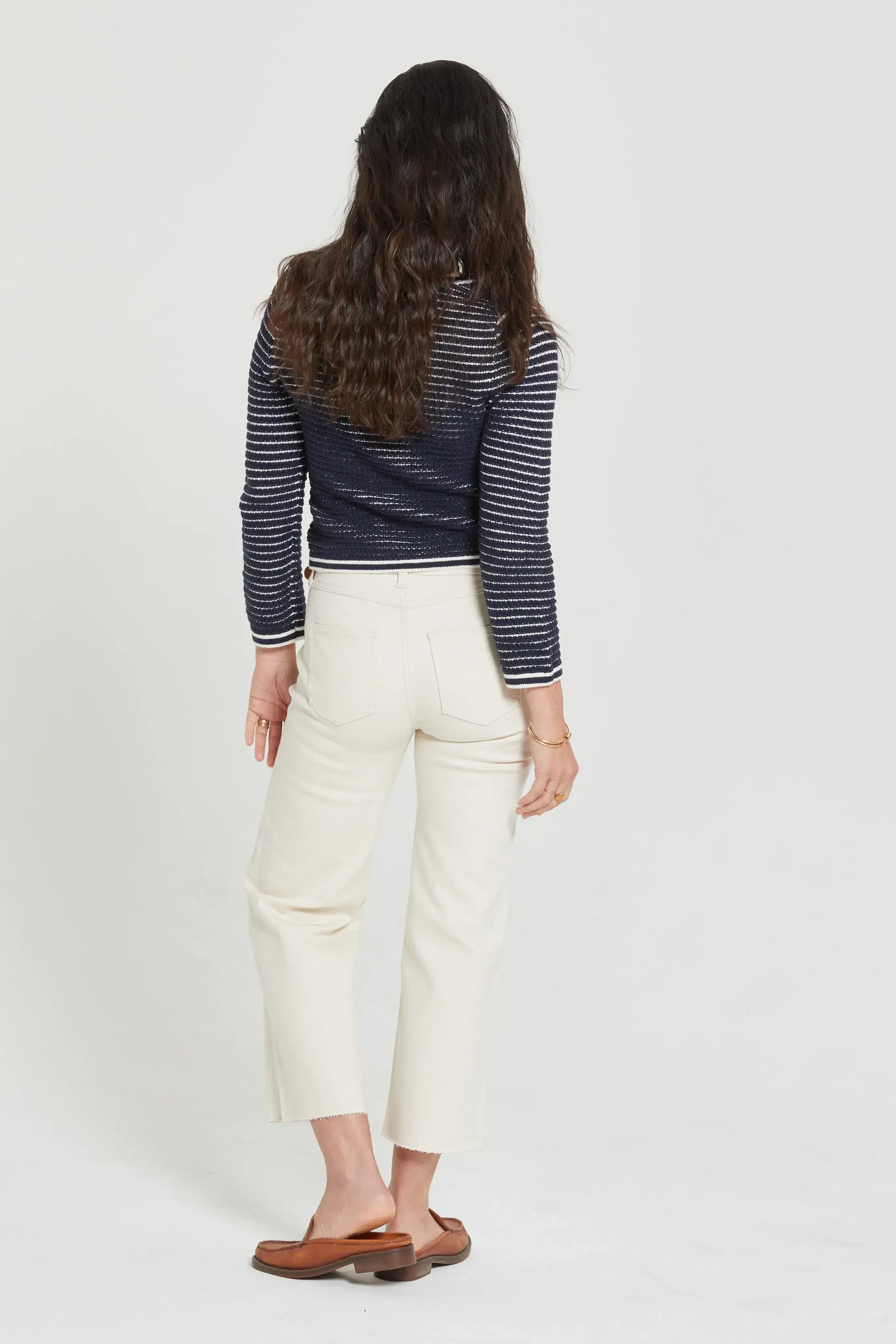 Oliver Logan - Wholesale Jeans - Women's - Aberdeen Ankle Crop High Rise Jean, Ecru 9