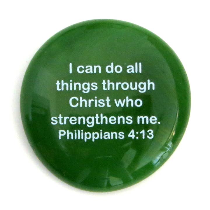 Lifeforce Glass, Inc. - Venta al por mayor Moneda/objeto de coleccionista - Piedra de cristal: Puedo hacer todas las cosas... Filipenses 4:130