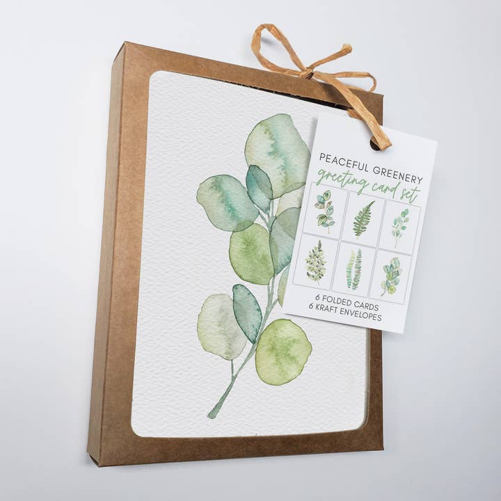 Blue Thistle - Wholesale Everyday Greeting Card - Boxed Set of 6 or 12 Botanical Greeting Cards, Plant cards