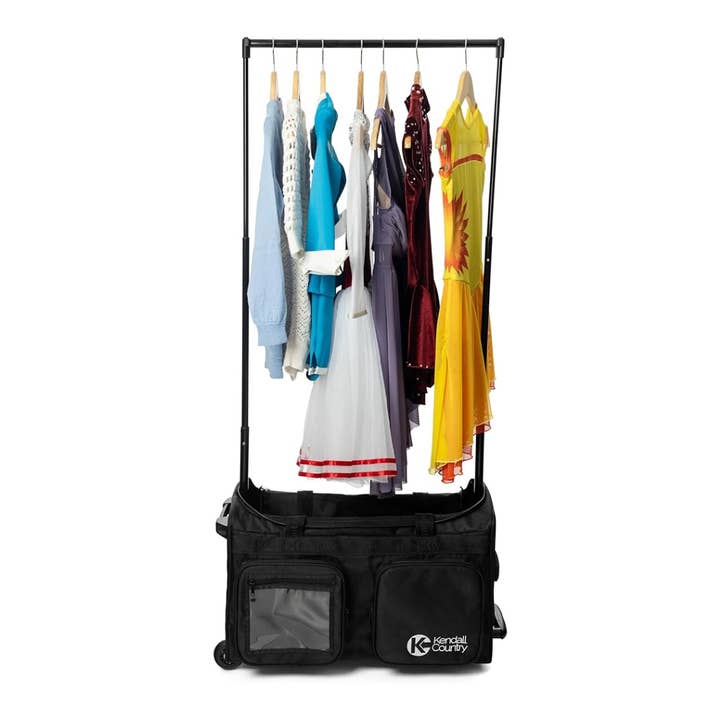 Kendall Country - Wholesale Garment Bag - Unisex - Rolling Dance Bag with Garment Rack - Raven Black, Medium22"