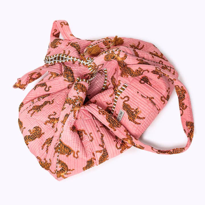 kikooni - Wholesale Weekender Bag - Women's - Handmade Cotton Bag "Electric Tigress"7