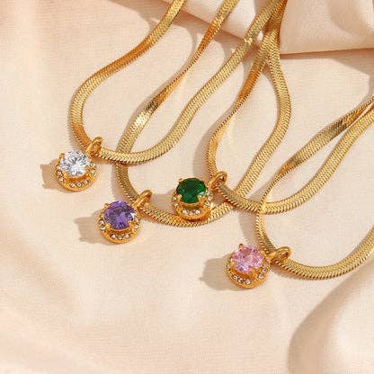 304 Stainless Steel Zircon 18K Gold Necklace wholesale for wholesale by Gooddiy