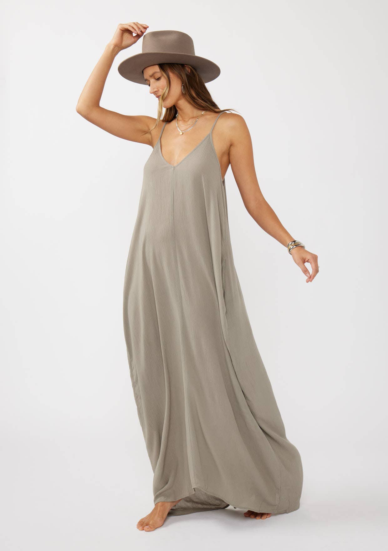 Lovestitch - Wholesale Dress - Women's - The Original V-Neck Cocoon Maxi Dress with Pockets17