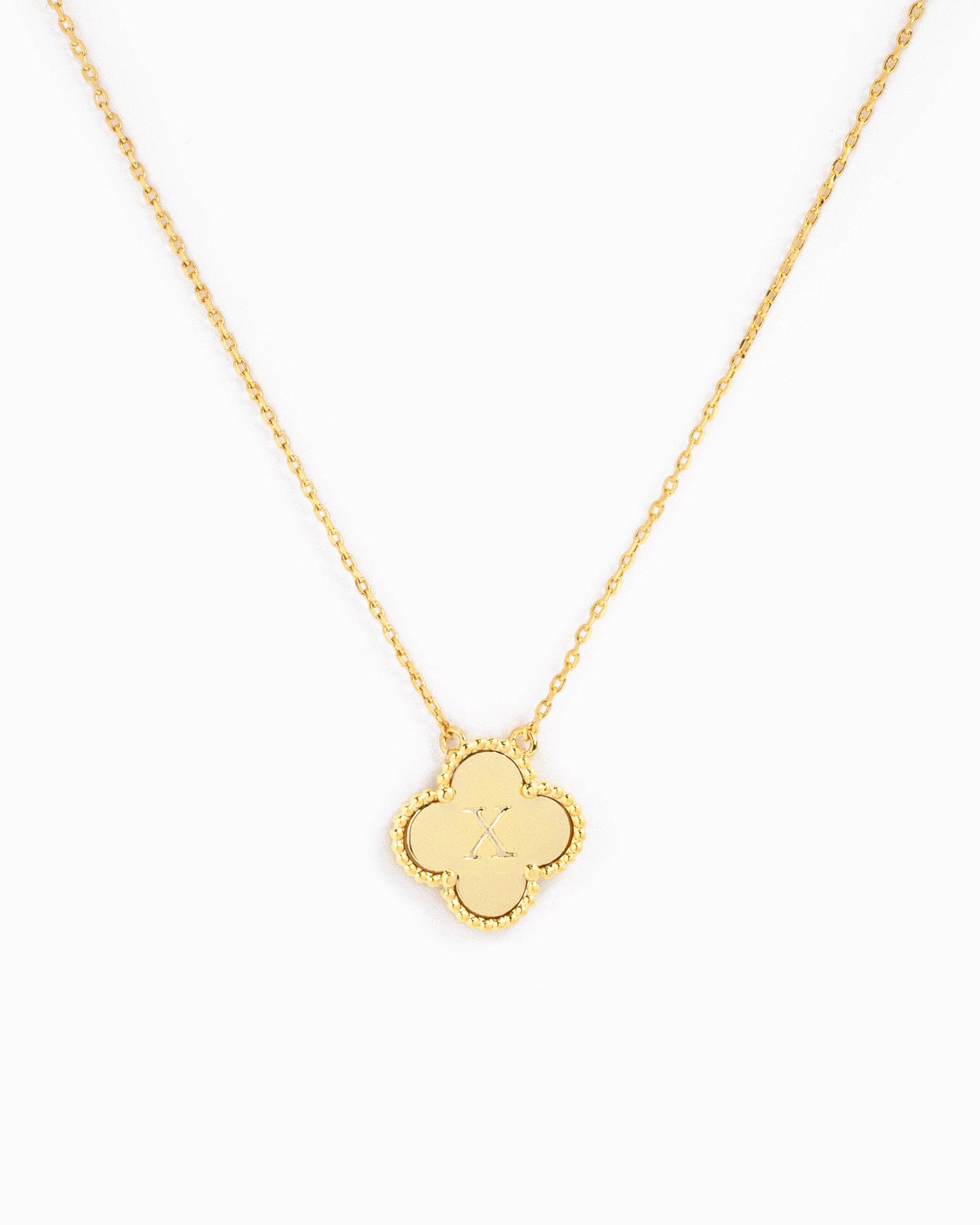 Sessori - Wholesale Pendant/Charm Necklace - Clover Letter Initial Pendant Necklace20