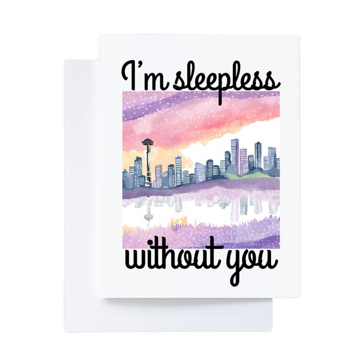 I’m Sleepless Without You Romantic Seattle Space Needle Gift for wholesale by Cryptic Paper Co.