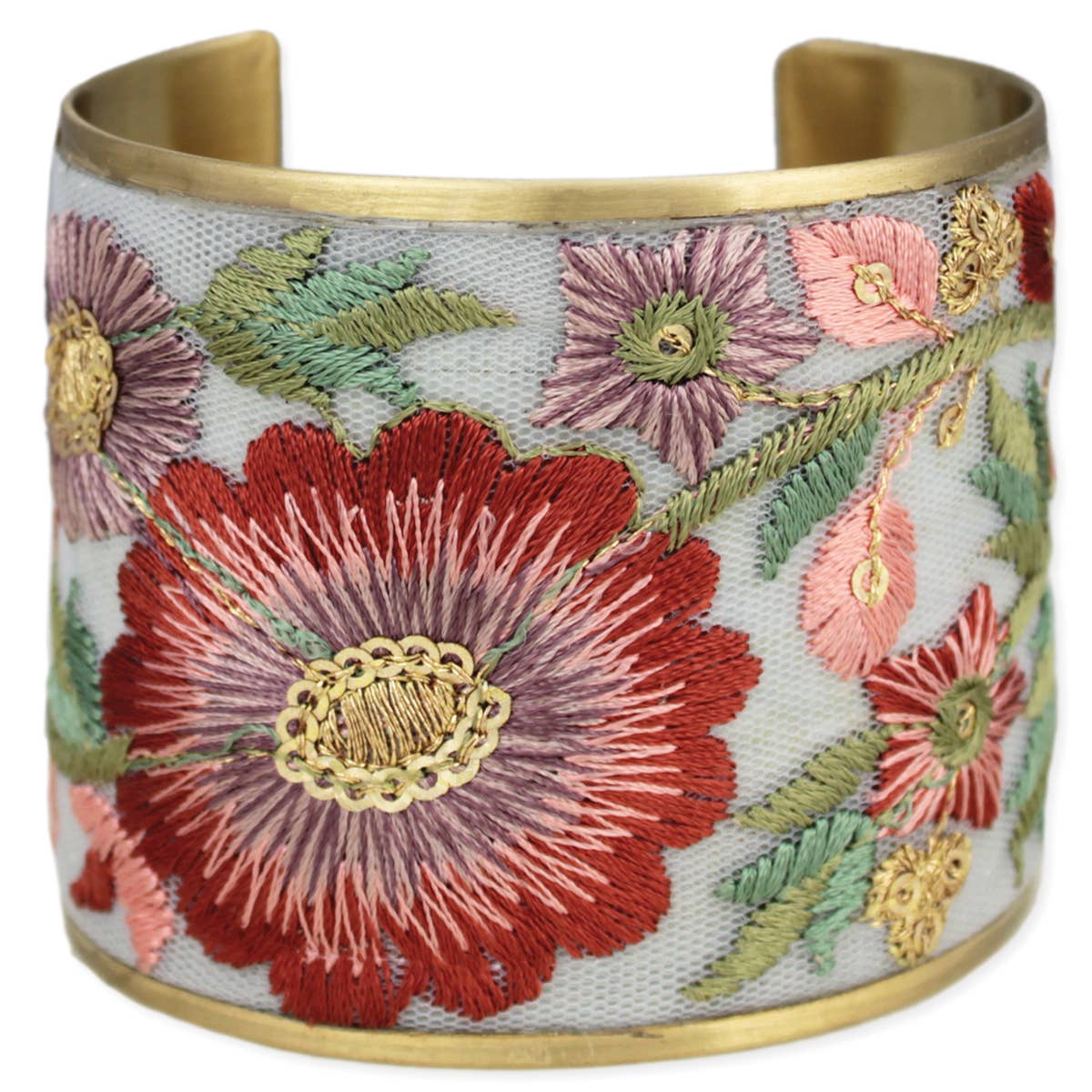 ZAD - Wholesale Cuff bracelet - Autumn Bloom Embroidered Cuff Bracelet1