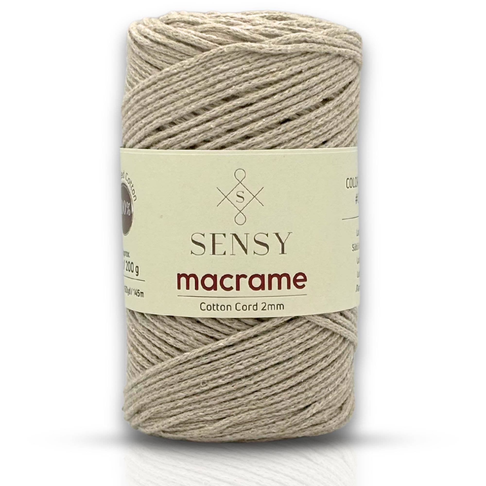 Sensy - Wholesale Yarn - Sensy Premium 2mm - 160 yards 100% Recycled Cotton Macrame Cord43