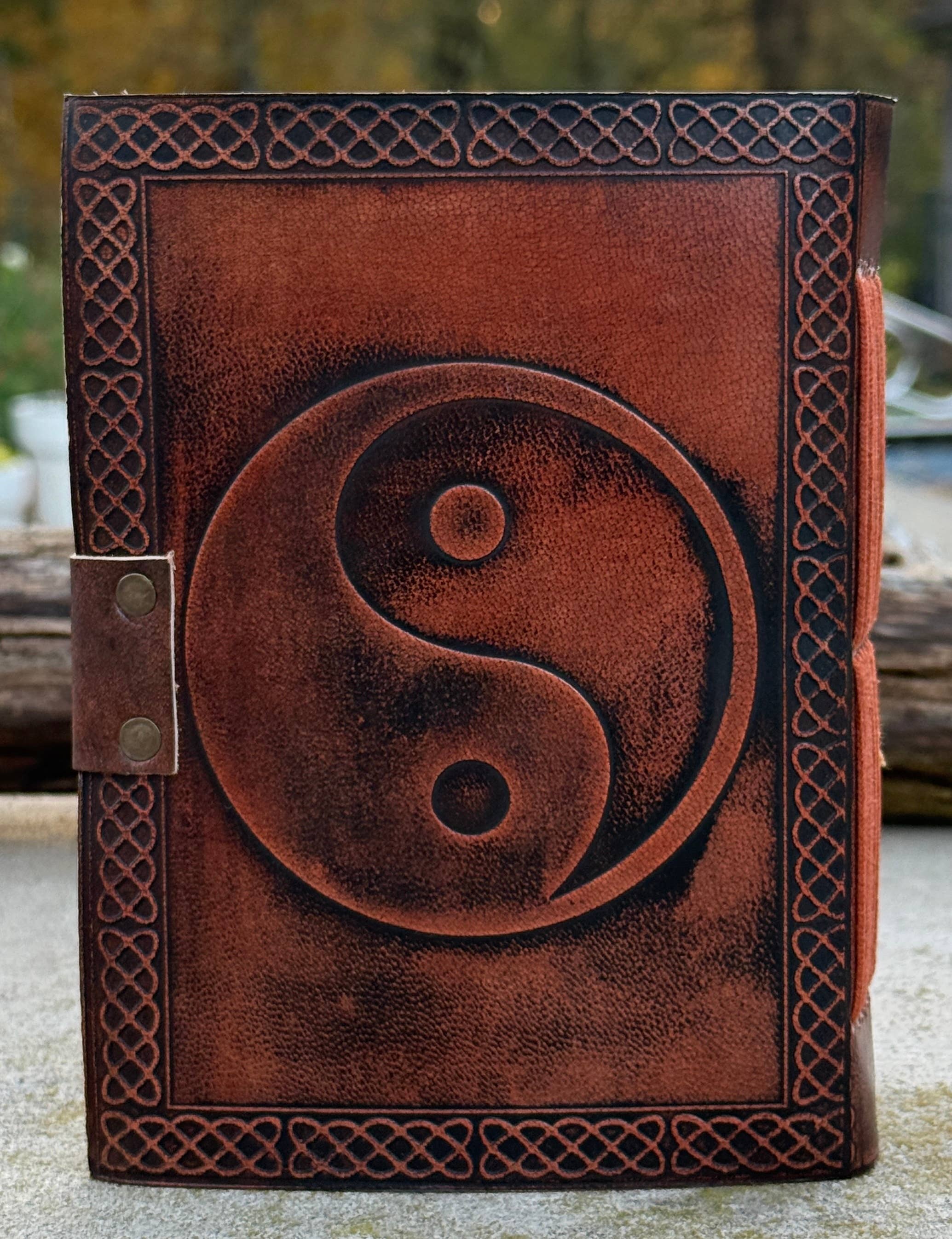 Lungta Imports - Wholesale Journal/Diary - Yin Yang Vintage Leather Journal Embossed Cover Handmade1