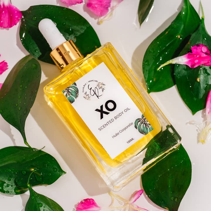 XO Scented Body Oil for wholesale by Eli and Rai Bath and Body