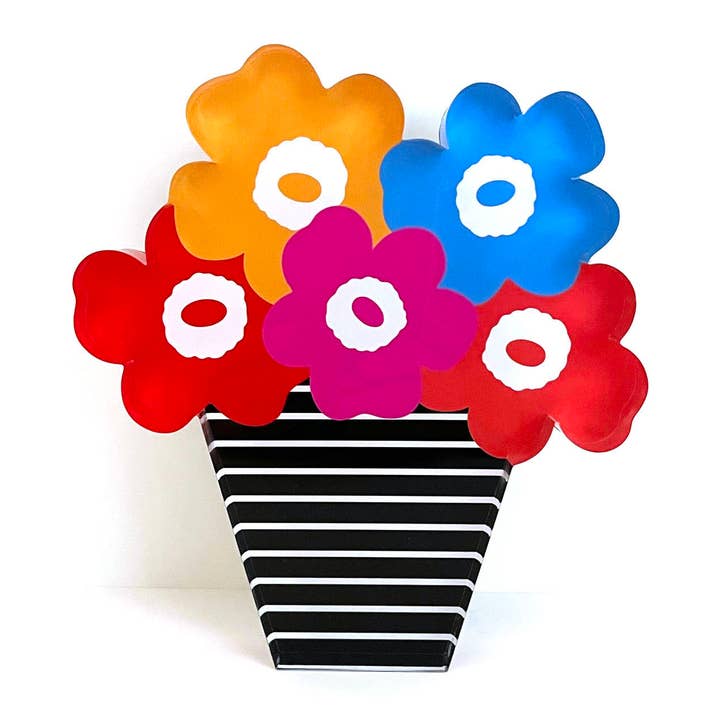 margo.rebecca - Wholesale Decorative Tabletop Object - flower bouquet acrylic block