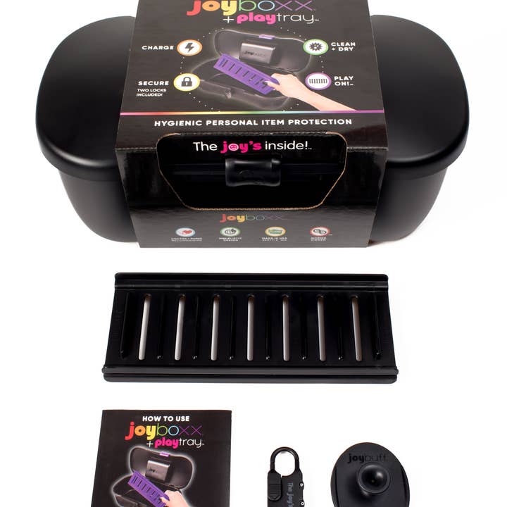 Passionate Playground - Venta al por mayor Juguetes eróticos - Joyboxx® + Playtray® = Sistema de Limpieza y Almacenamiento de Juguetes para Adultos