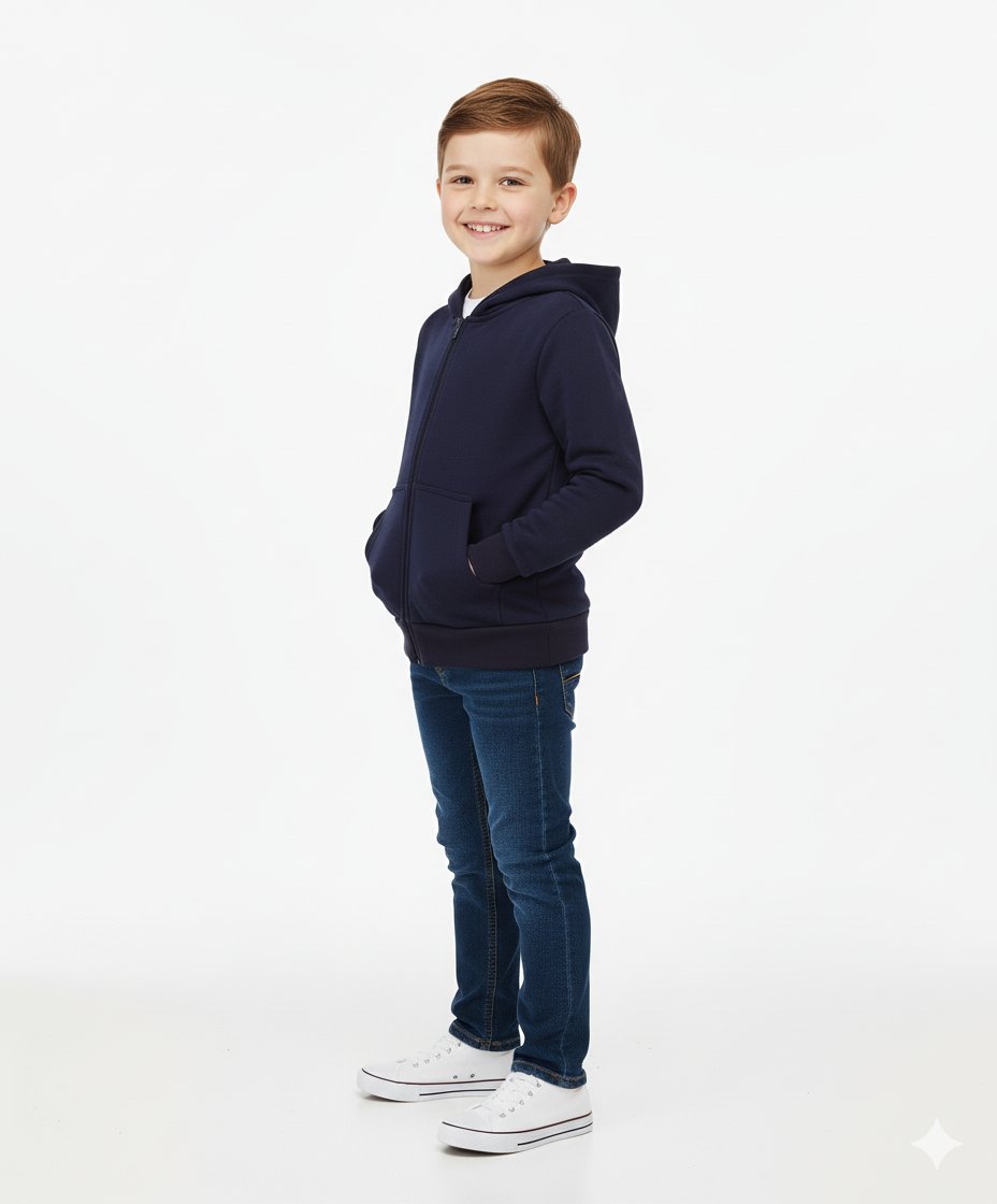 Unik Uniform Hoodie Zipper Jacket Navy for wholesale on Faire1