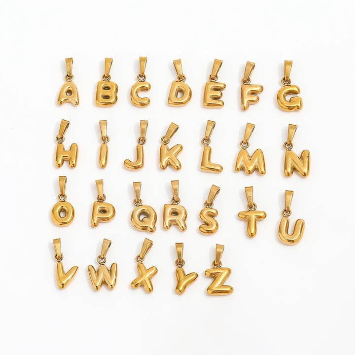 Deep South Originals, LLC - Wholesale Individual Charm/Pendant - Bubble Letter Charms in Stainless ~ Deep South Originals