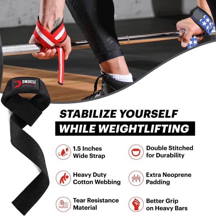 DMOOSE - Vente Équipement de fitness - Sangles de levage DMoose, sangles de poignet de 24 pouces pour haltérophili3
