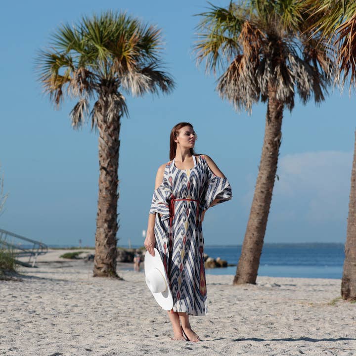 Ankara Ikat Kaftan for wholesale by Alamwar