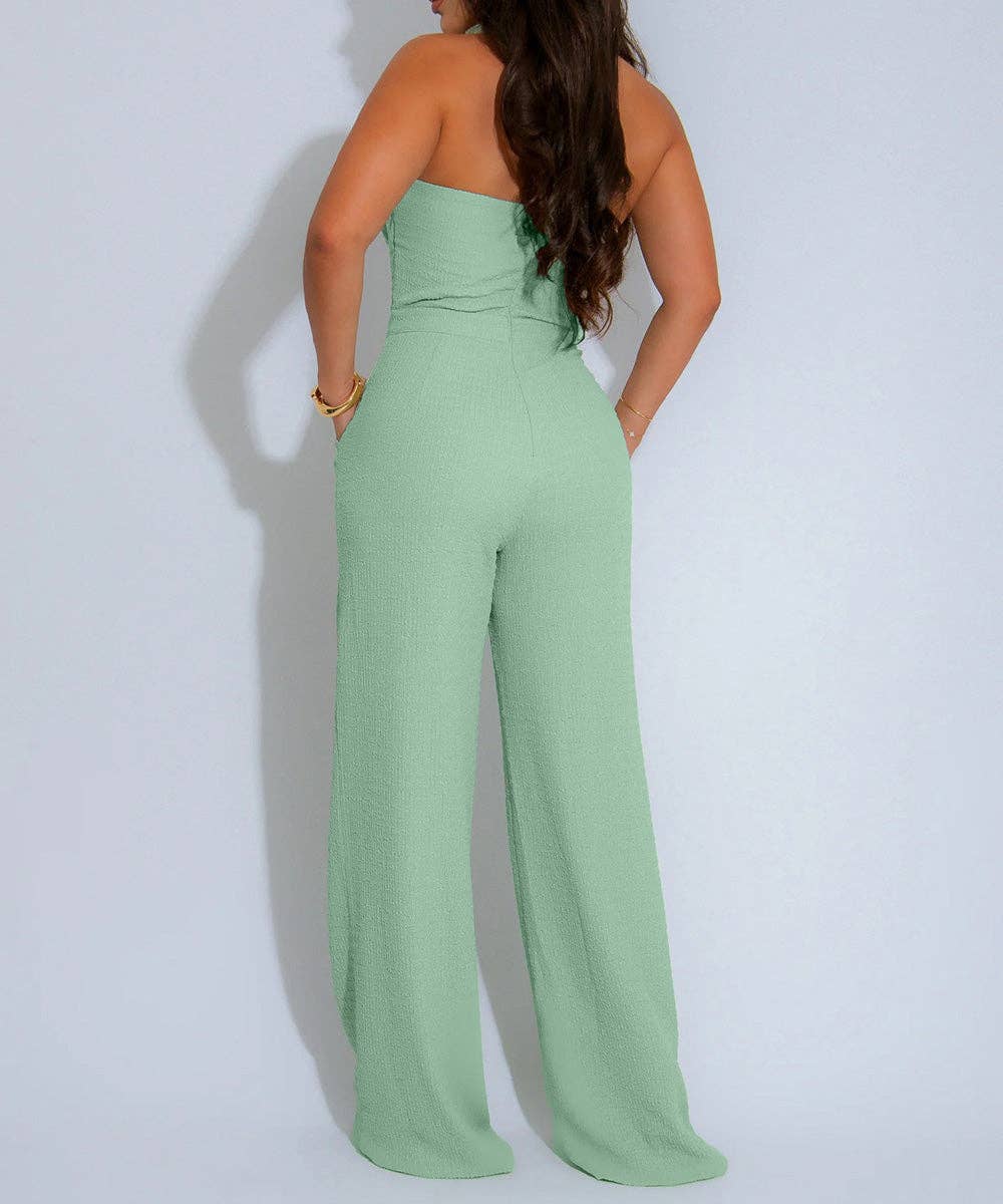 Aria Romance - Wholesale Top & Pant Set (NOT Loungewear) - Women's - Bandeau Wide Leg Jumpsuit15
