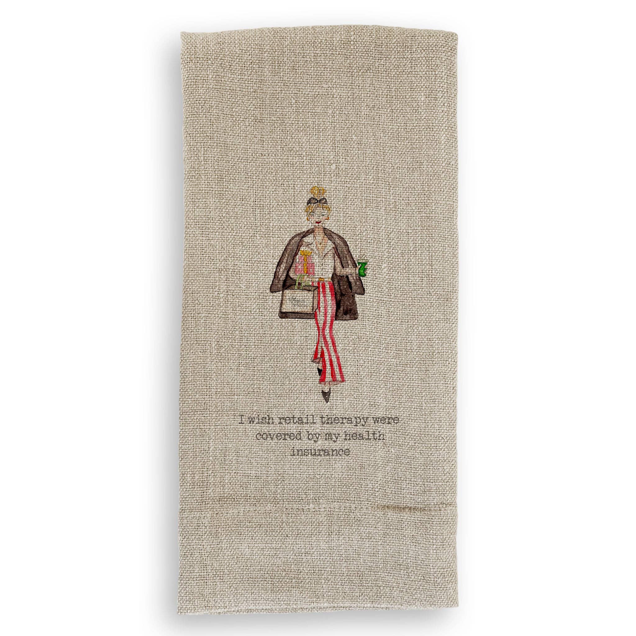 French Graffiti - Wholesale Tea Towel - Retail Therapy Shopper Girl1