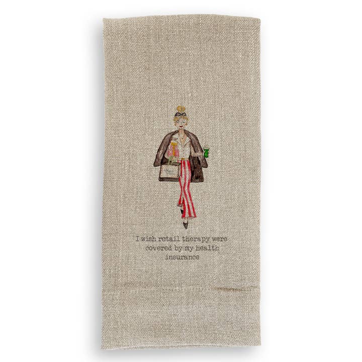 French Graffiti - Wholesale Tea Towel - Retail Therapy Shopper Girl1