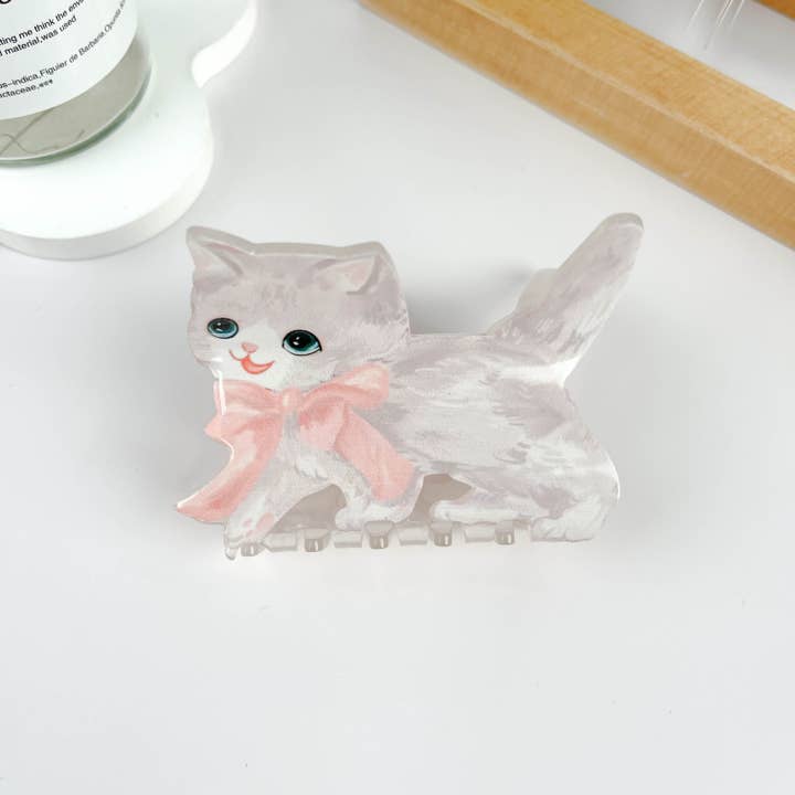 Weiss Super niedlicher Haarclip mit Katzenschleife für den Großhandel auf Faire
