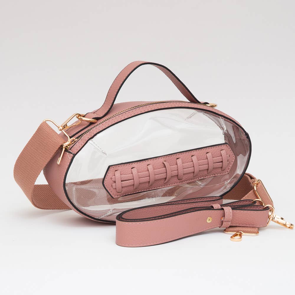 Sensibling Corp. - Wholesale Crossbody Bag - Women's - Football Shaped Transparent Crossbody Bag
8
