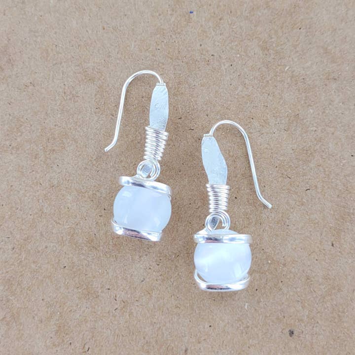 Sadie Green's Jewelry - Wholesale Dangle Earrings - "Cat's Eye" 8mm Parallel Hanging Earring ALP-TG-E2H-SM