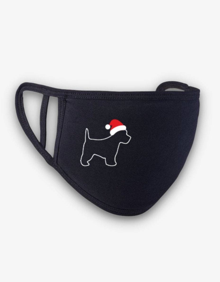 Pooch - Wholesale Non-Medical Disposable Mask - West Highland Terrier Christmas Face Mask