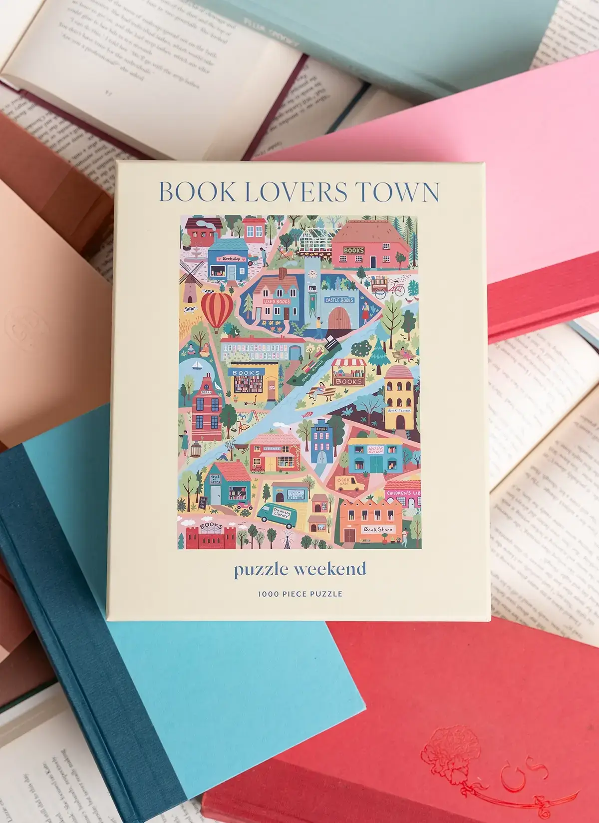 Puzzle Weekend - Vente Puzzle – adulte - Puzzle de 1000 pièces Ville des Amoureux des Livres1