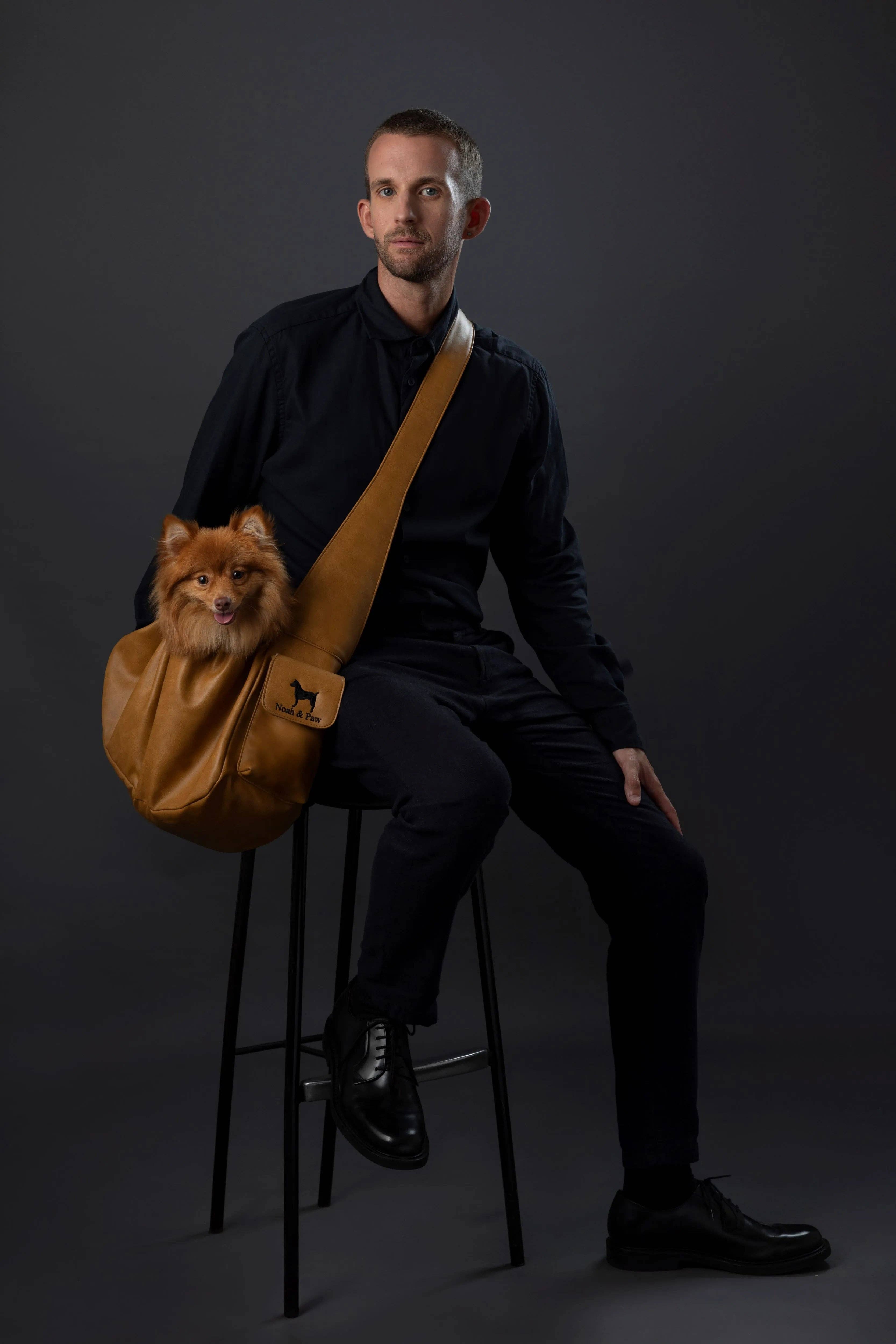 NOAH AND PAW LLC - Wholesale Pet Carrier - Cat/Dog - Vegan Leather Pet sling Carrier, Ruffle Style12