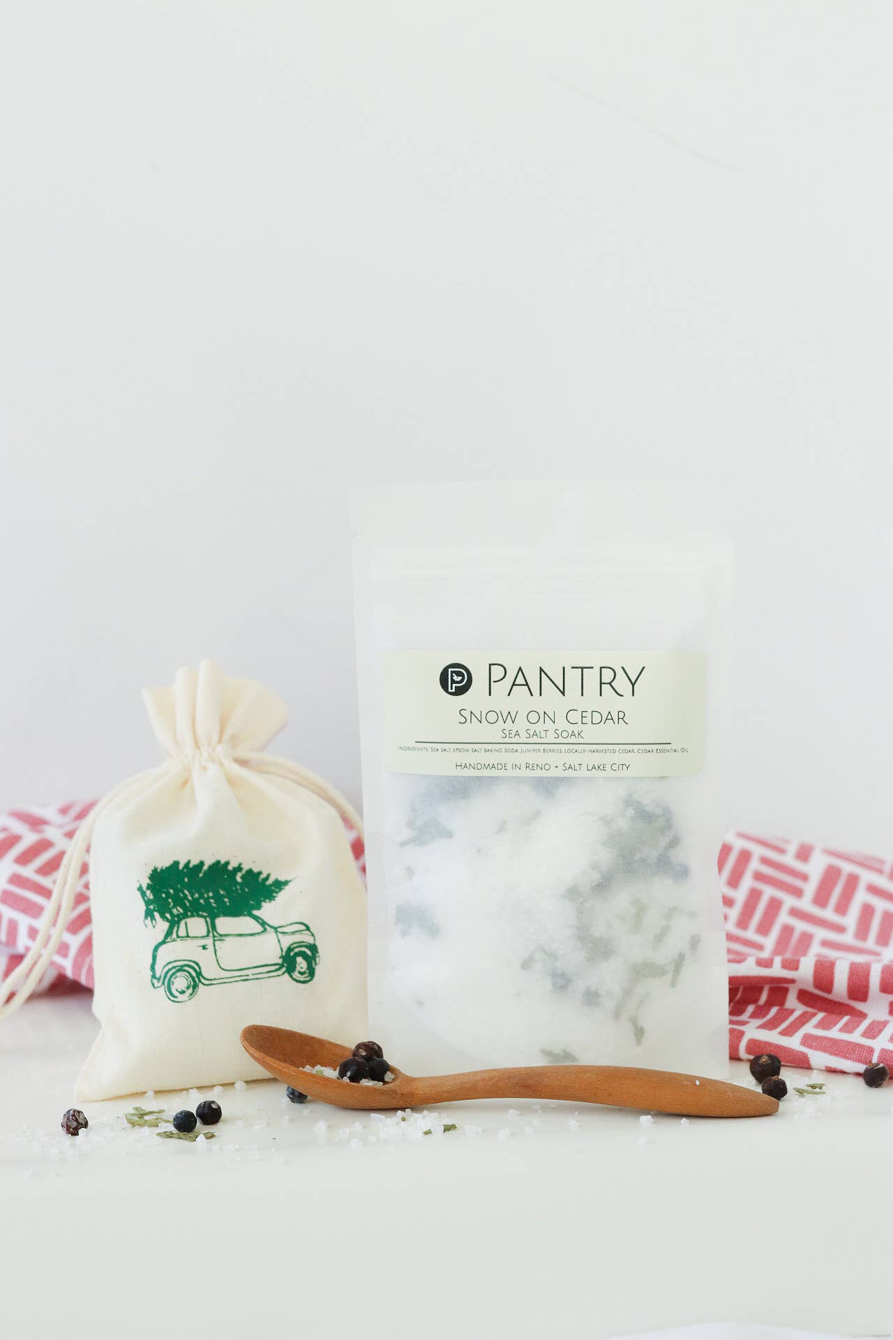 Pantry Products - Skin, Body, + Wellness - Wholesale Bath Salts - Snow on Cedar Sea Salt Soak - Cedar + Juniper Bath Salts2