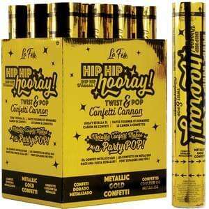 Party Expo, LLC - Wholesale Confetti - 12" Gold Confetti Celebration Cannon (1 each)2