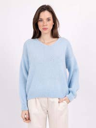 7552 - Långärmad tröja med V-ringning för wholesale av SOGGO