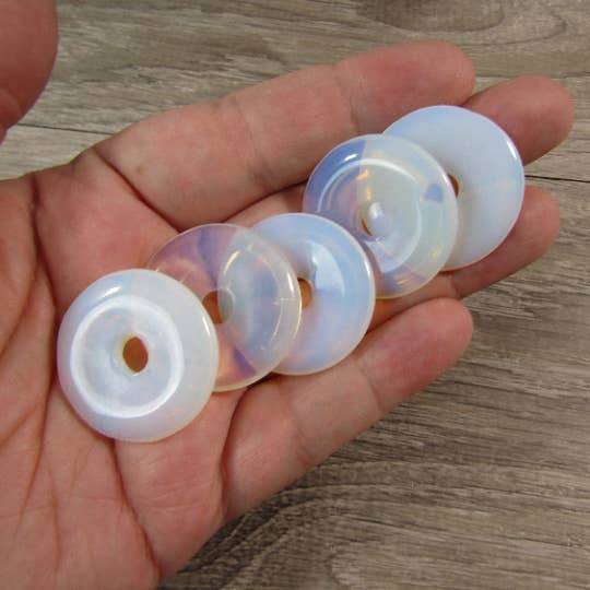 Keystone Crystals - Wholesale Spiritual Stone/Crystal - Gemstone Donut Pi Stone 30mm Pendant – Bulk Lot for Resale