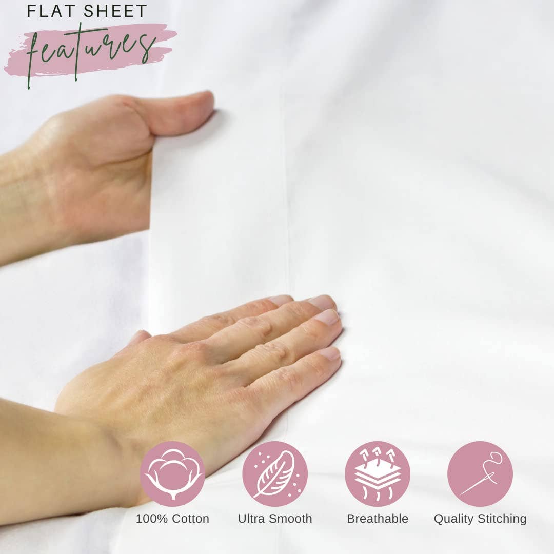 Mastertex - Wholesale Flat Sheet - Superity Linen 100%  Cotton Flat Bed Sheet3