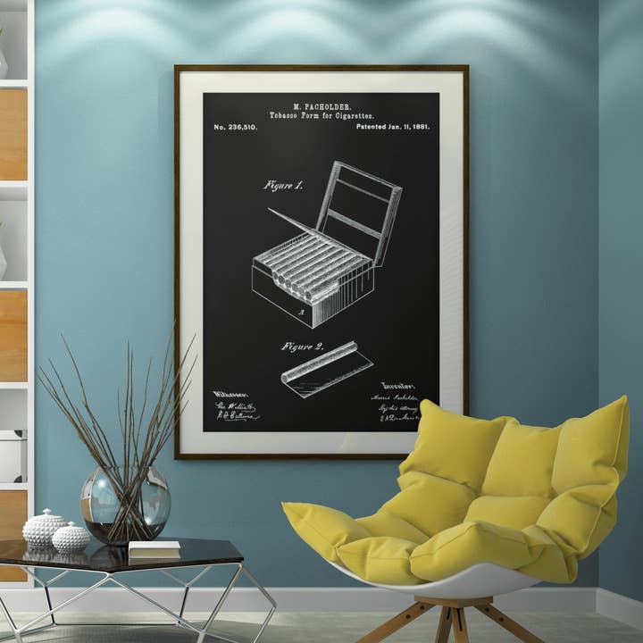reetro - Wholesale Poster - Patent drawing cigarette box1