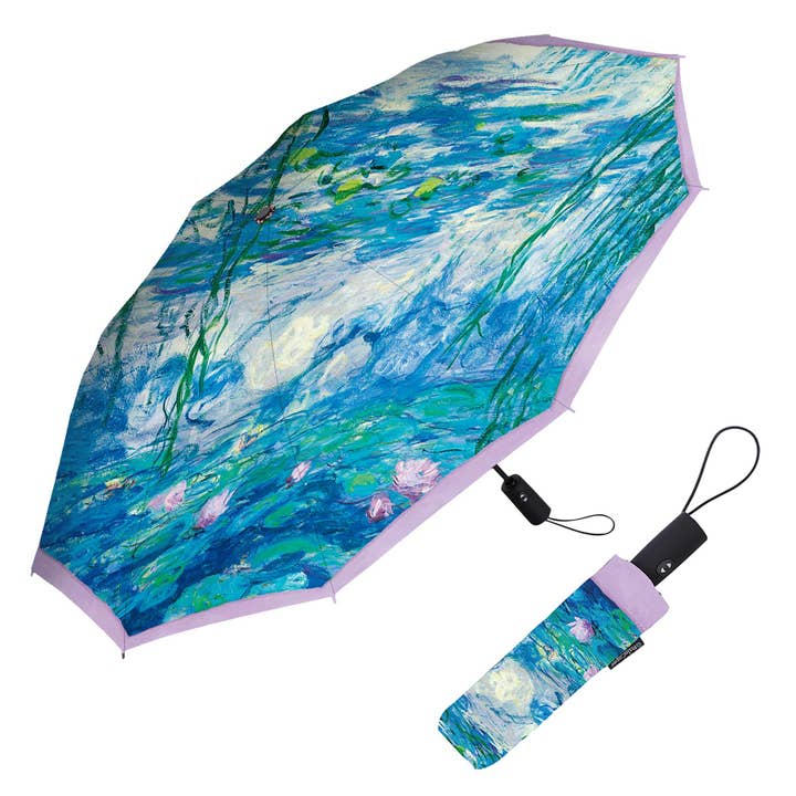 RainCaper - Wholesale Umbrella - Women's - Monet "Nympheas" Folding Travel Umbrella