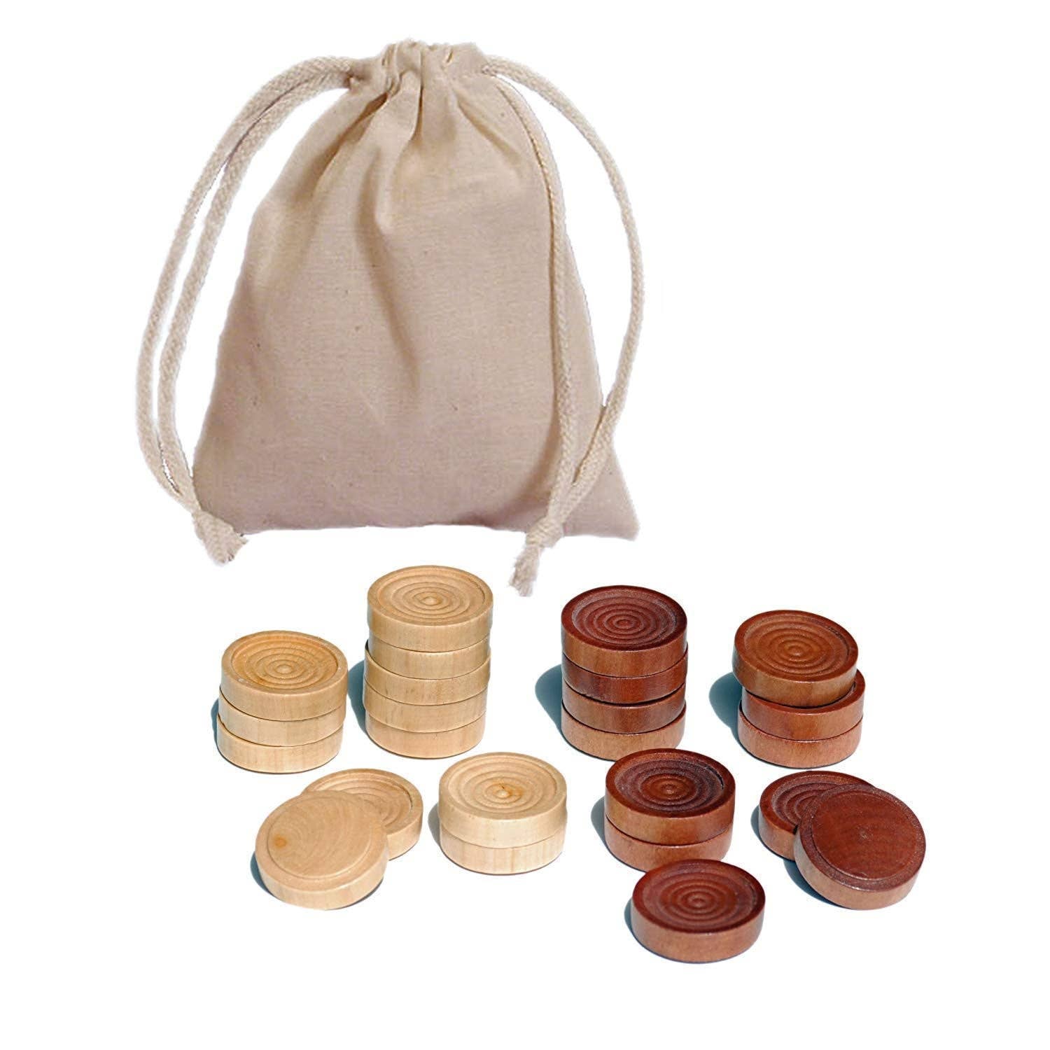 Wood Expressions - Wholesale Board Game - WE Games Wood Backgammon Pieces with Cloth Pouch2
