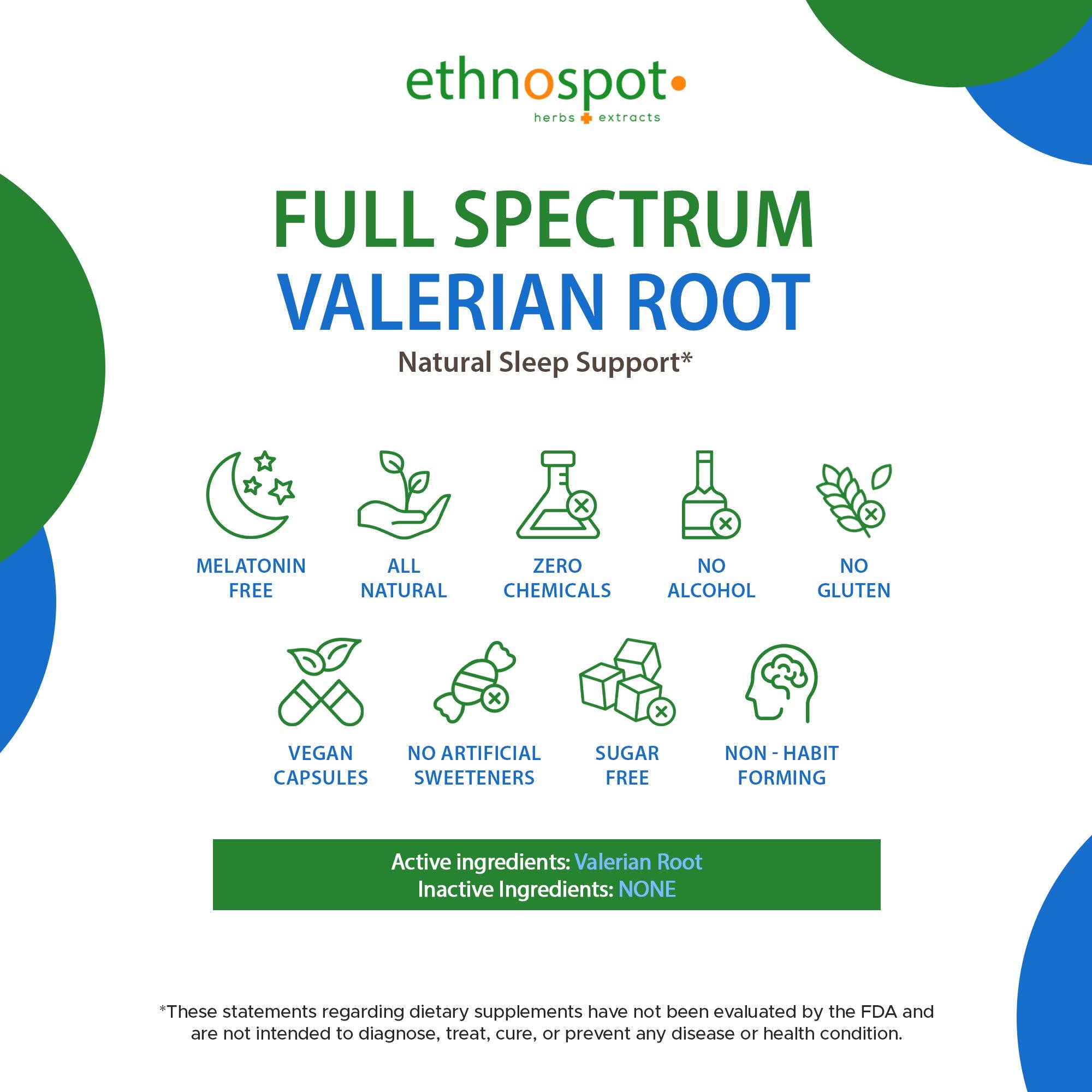 Ethnospot.com LLC – Großhandel Nahrungsergänzungsmittel/Vitamin zum Einnehmen – Baldrianwurzel-Kräuterergänzungskapseln - 125 Kapseln7