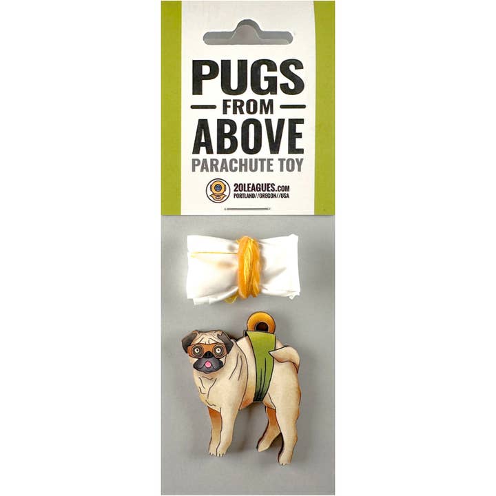 20 Leagues - Wholesale Gag Gift/Novelty Gift - Pugs from Above Parachute Toy - Great Stocking Stuffers!
