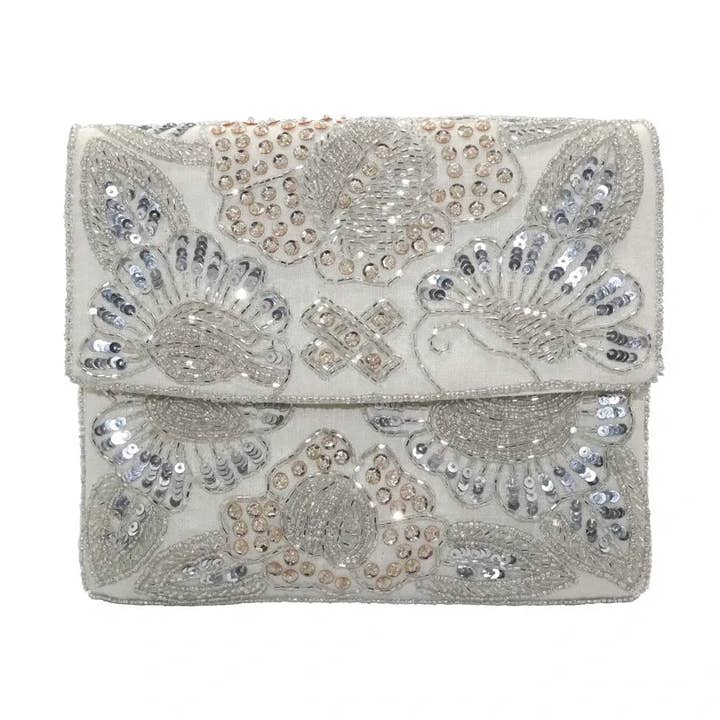 Bolsa clutch branca Nympha Silver por atacado de ACUS