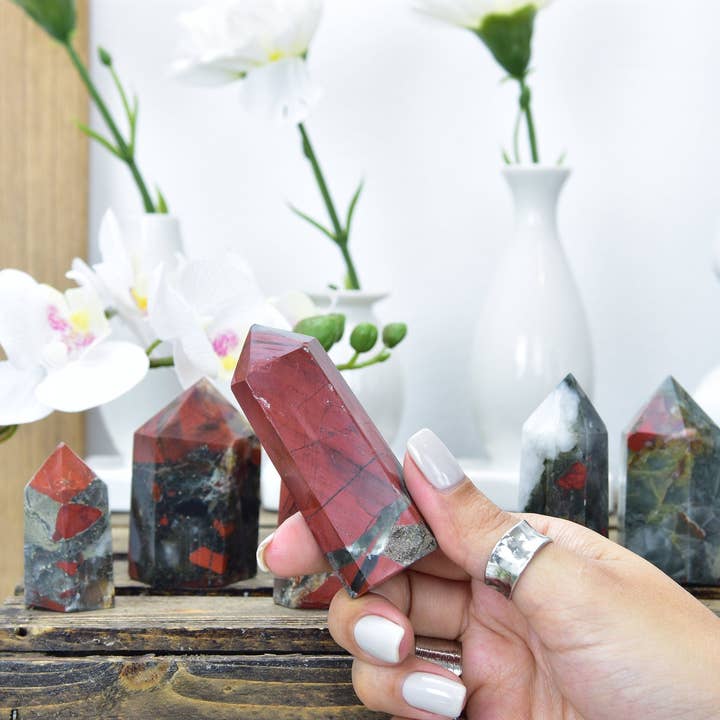 Blood Stone Point , African Blood Stone Point , Bloodstone Towers , African Bloodstone Points , Blood Stone Generator , Blood Stone Point for wholesale by Yellow Tree Company