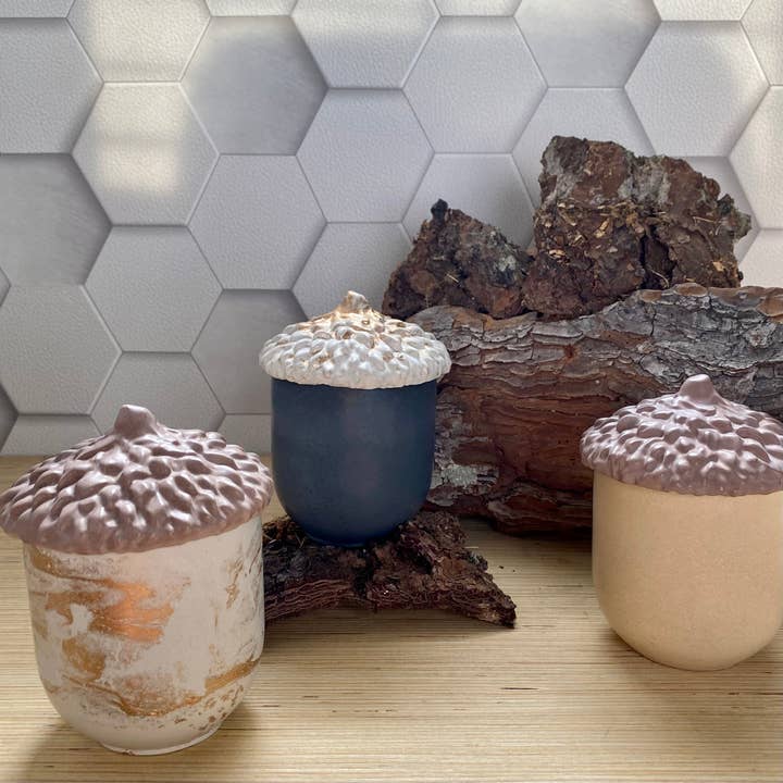 Fancy Concrete - Wholesale Jar/Filled Candle - Acorn Jar Candle | Candle | Holiday Ornaments