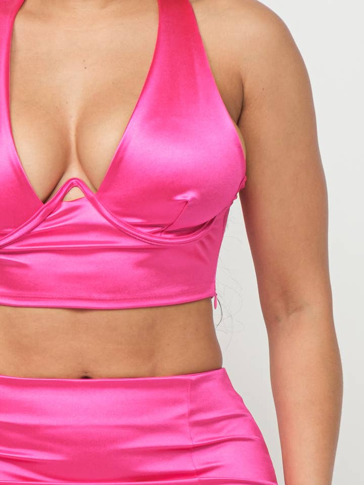 Julia by LoveJ - Wholesale Top & Skirt Set - Women's - Open Front Wire Detail Top And Skirt Set11