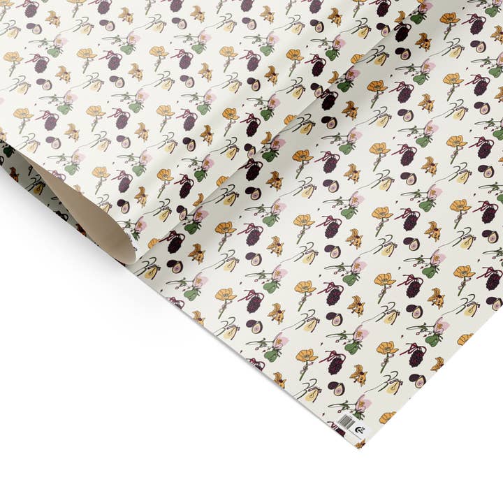 Gift wrap, wrapping paper sheet, the figgy flowers wrap for wholesale by Eat the Moon | Greeting cards and stationery