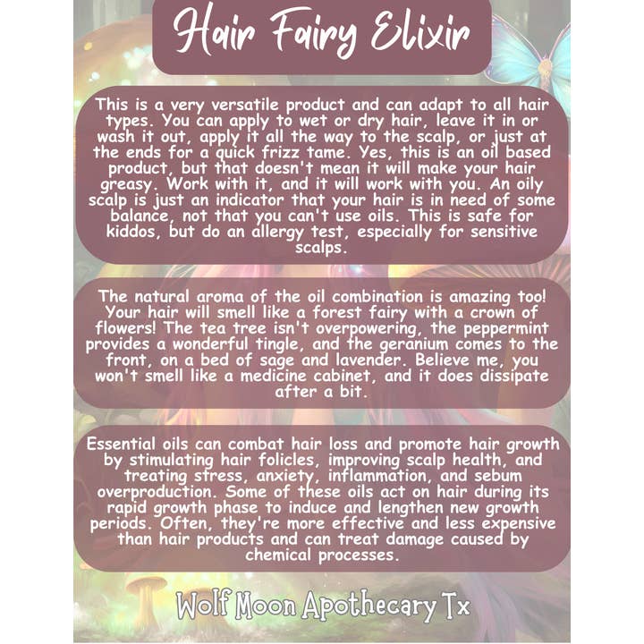 Wolf Moon Apothecary Tx - Wholesale Hair Oil - Hair Fairy Elixir | Natural | Organic | All Hair Types 5