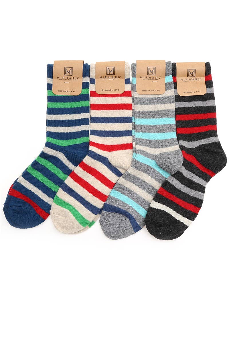 009-RAYAS Calcetines de mujer en mezcla de lana a rayas de venta al por mayor en Faire3