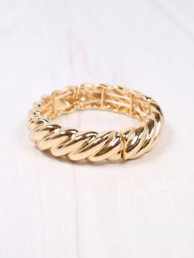 Vickery Twisted Stretch Bracelet GOLD for wholesale by Caroline Hill