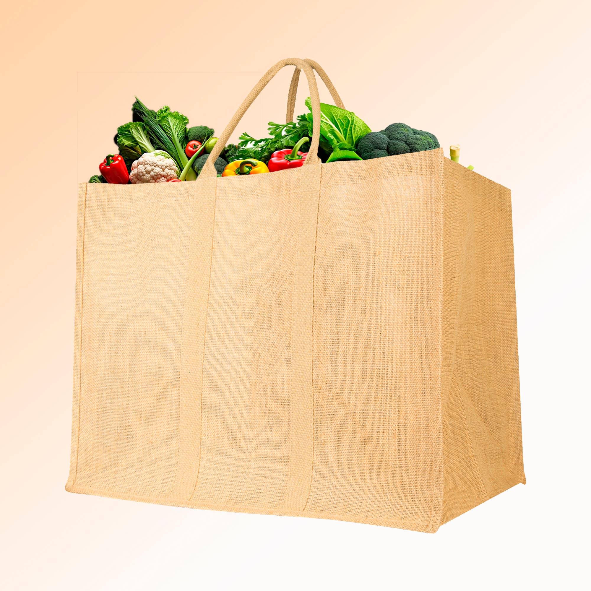 ecojutebags - Wholesale Grocery/Shopping Bag - Pack of 12 Reusable Natural Jute Promotional Bags16"x24"x14"1