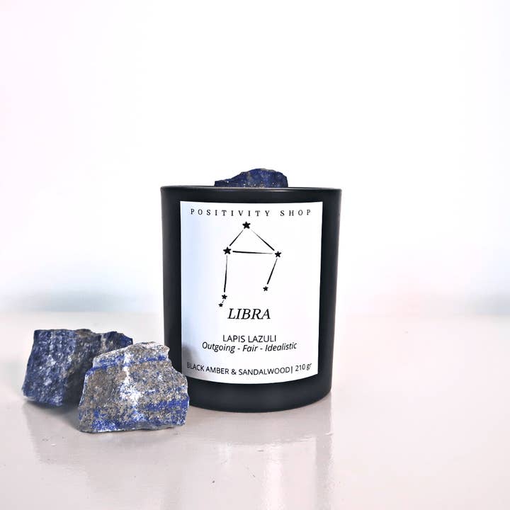 Libra Soy Wax Constellation Candle | Lapis Lazuli for wholesale by Positivity Shop